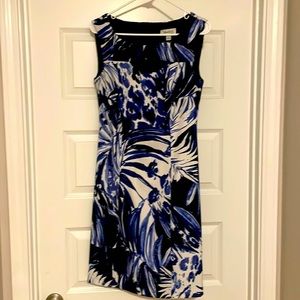 Dress Barn Size 8 Blue and Black Pattern Dress